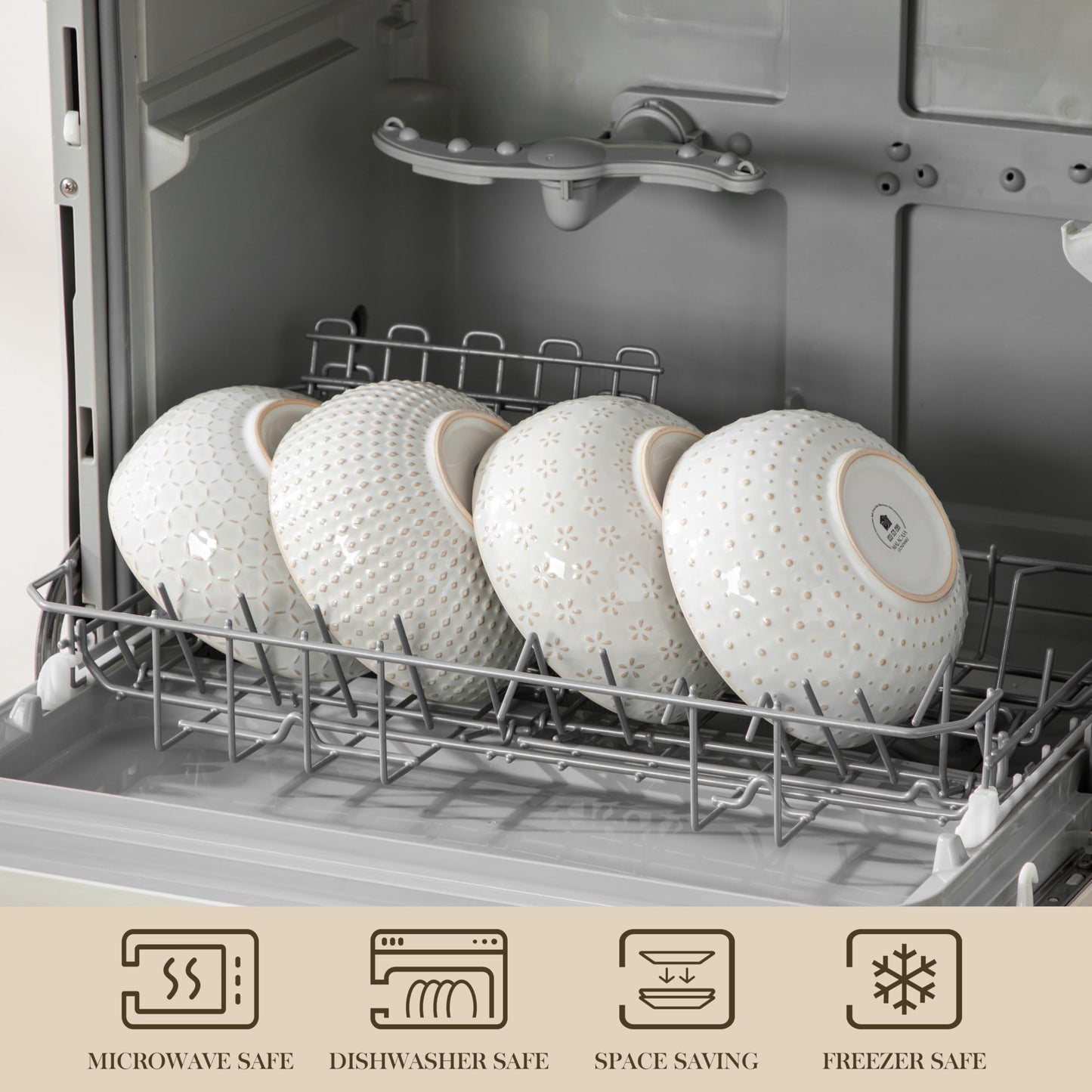 Ceramic Cereal Bowls Set of 4 30 Oz Stoneware Soup Salad Ramen Bowls 6 Inch