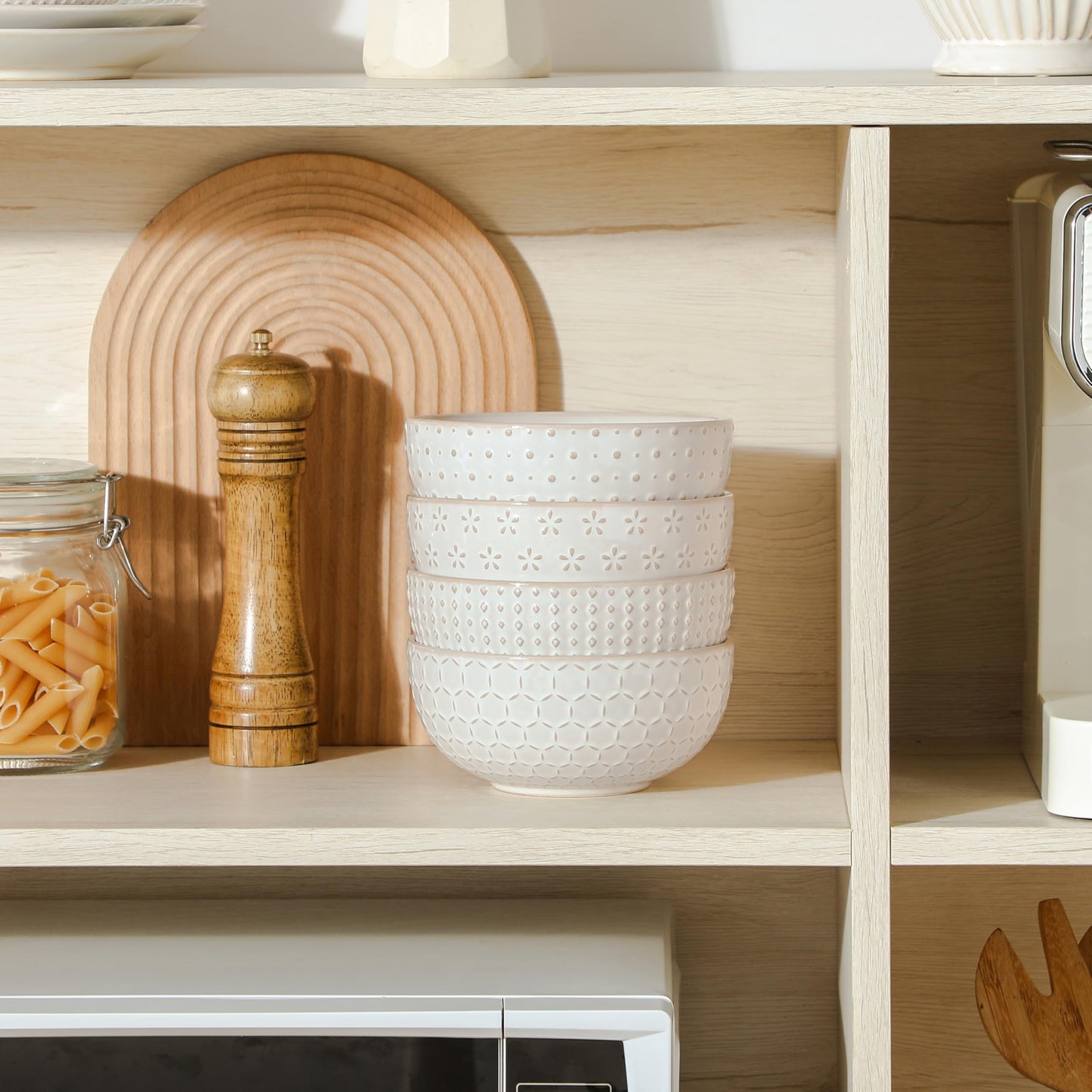 Ceramic Cereal Bowls Set of 4 30 Oz Stoneware Soup Salad Ramen Bowls 6 Inch